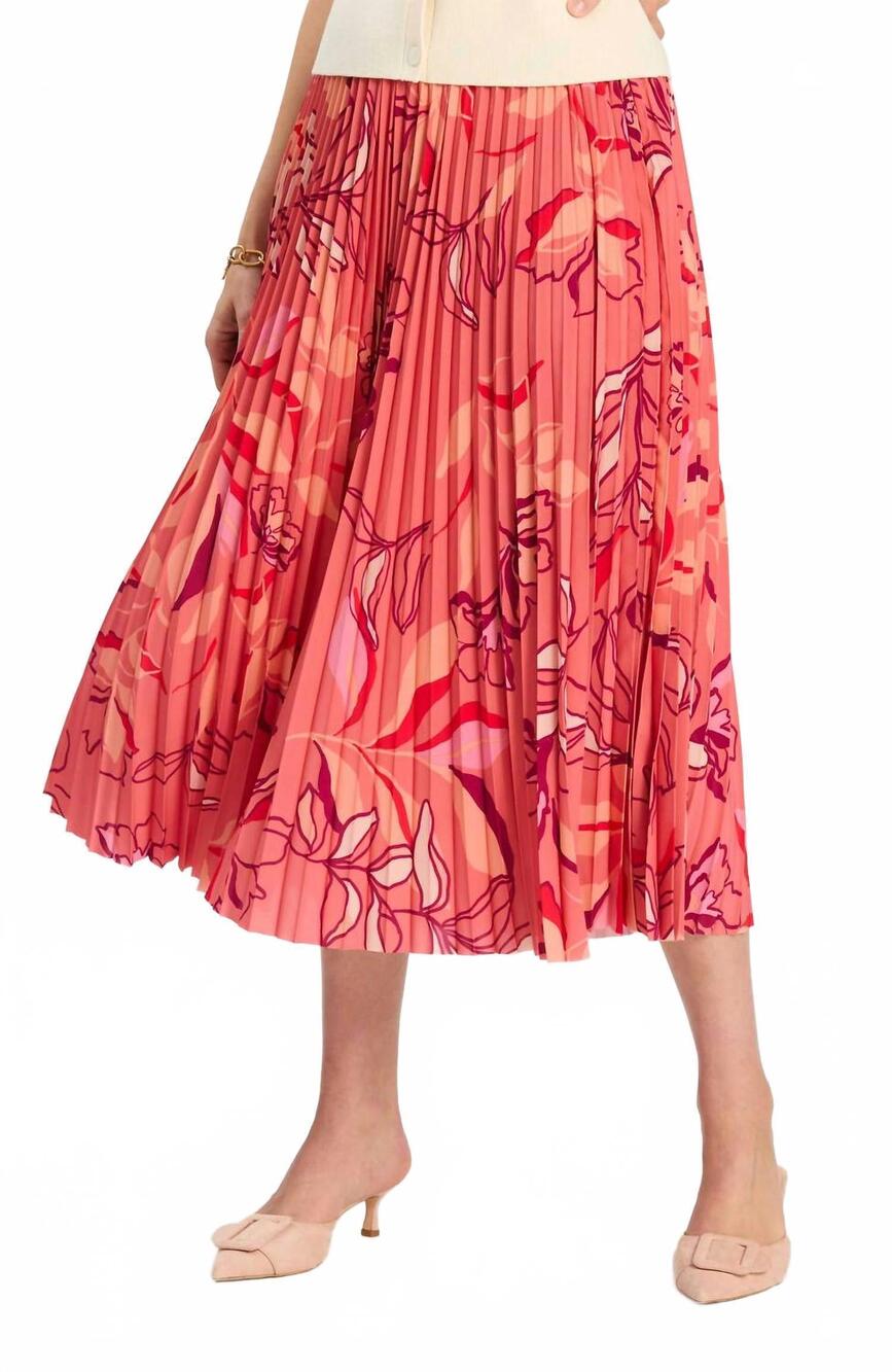 NEW TYLER BOE cara pleated skirt in peachy floral